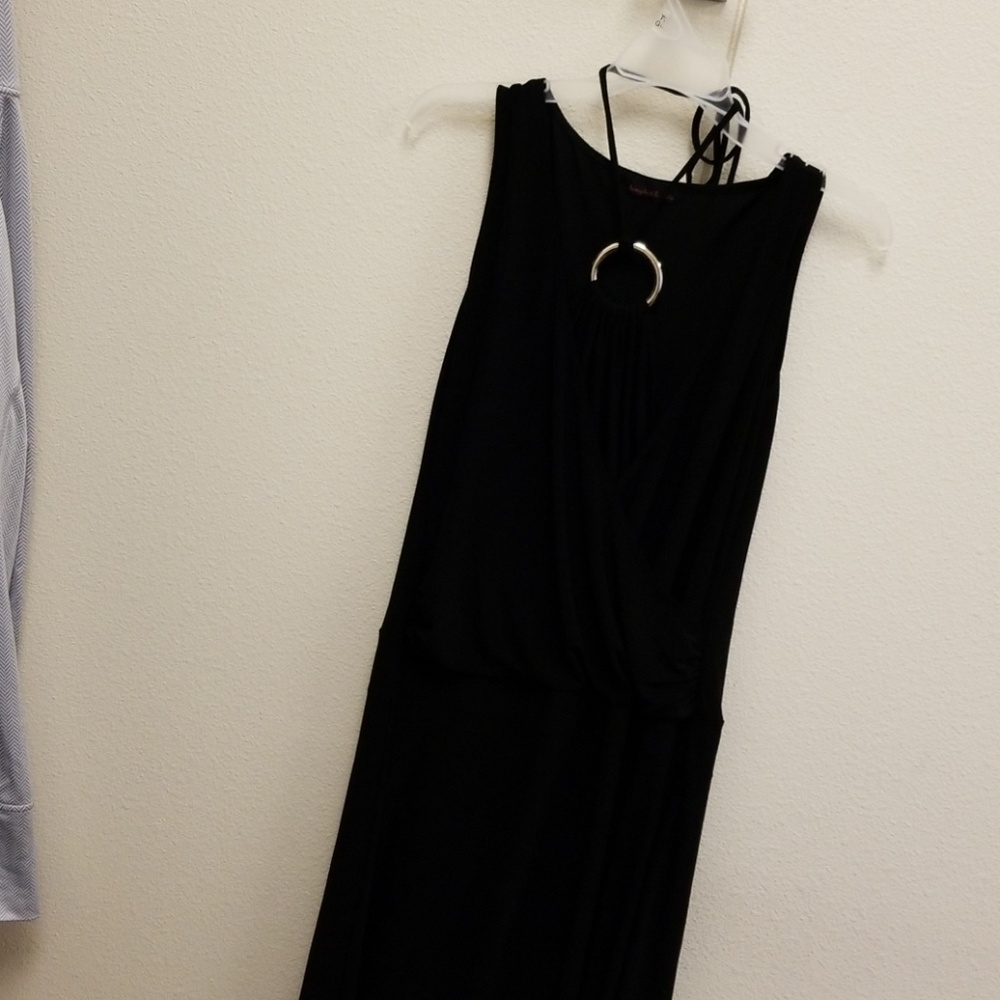 Tempted Hearts Sleveless Tank Halter Dress Black Large L